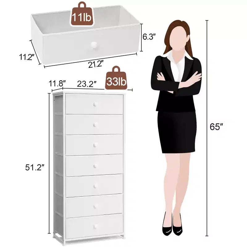 Commode de chambre à 7 tiroirs - Tour de rangement organisatrice