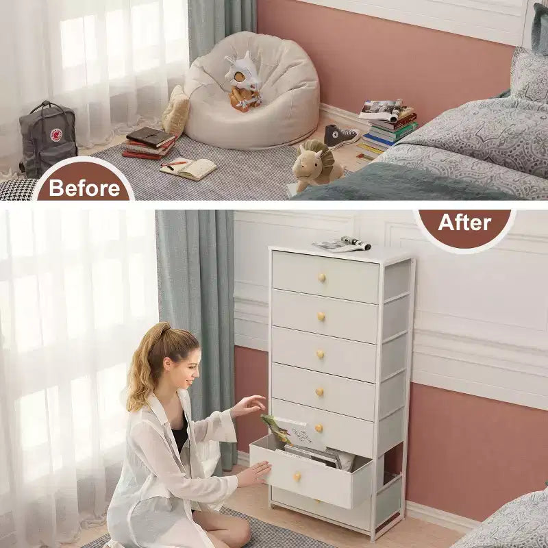 Commode de chambre à 7 tiroirs - Tour de rangement organisatrice