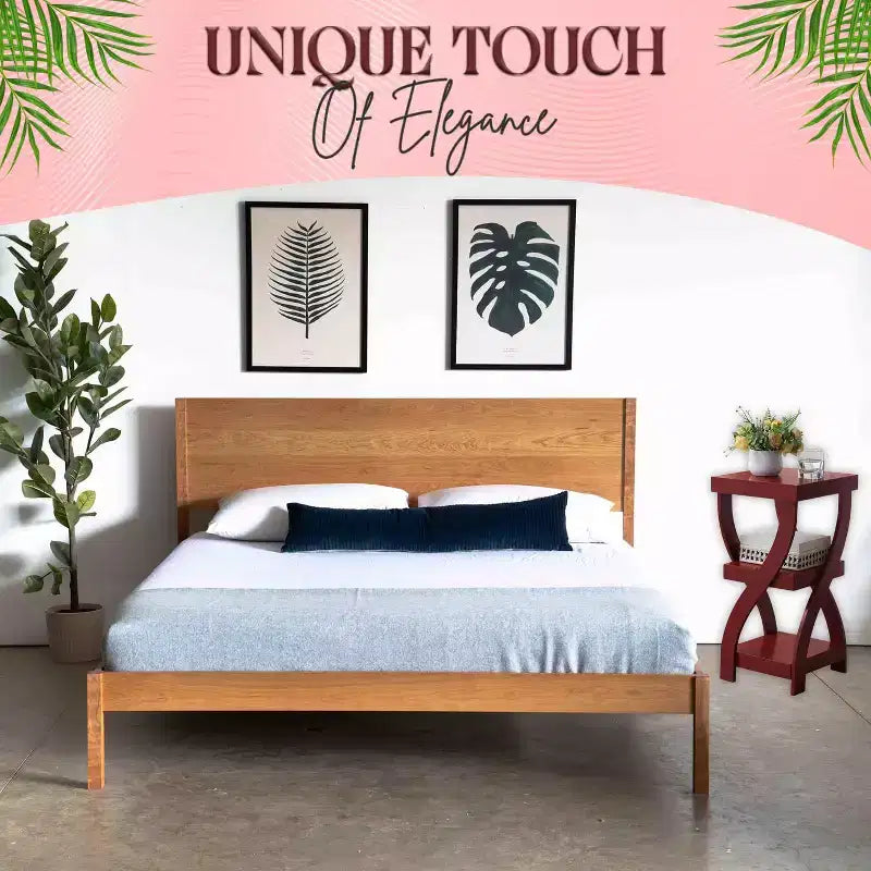Table de chevet en bois à 3 niveaux avec étagères - Table de nuit carrée pour chambre à coucher