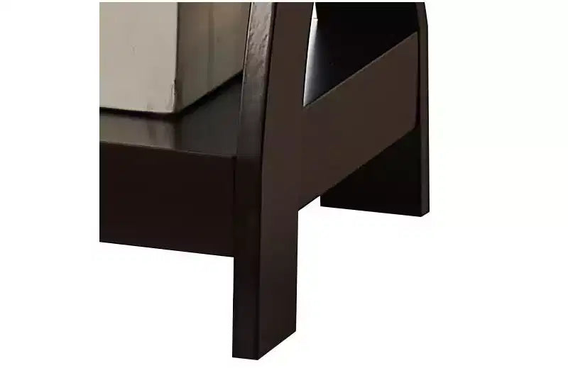Table de chevet en bois à 3 niveaux avec étagères - Table de nuit carrée pour chambre à coucher