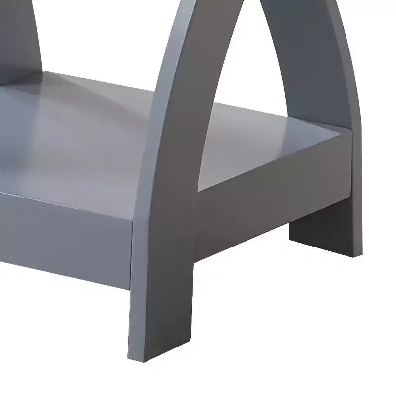 Table de chevet en bois à 3 niveaux avec étagères - Table de nuit carrée pour chambre à coucher