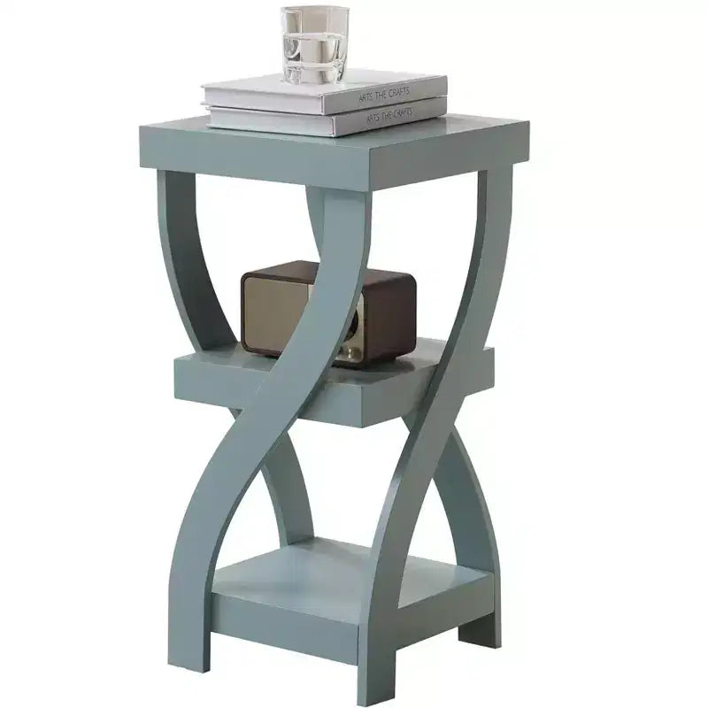 Table de chevet en bois à 3 niveaux avec étagères - Table de nuit carrée pour chambre à coucher