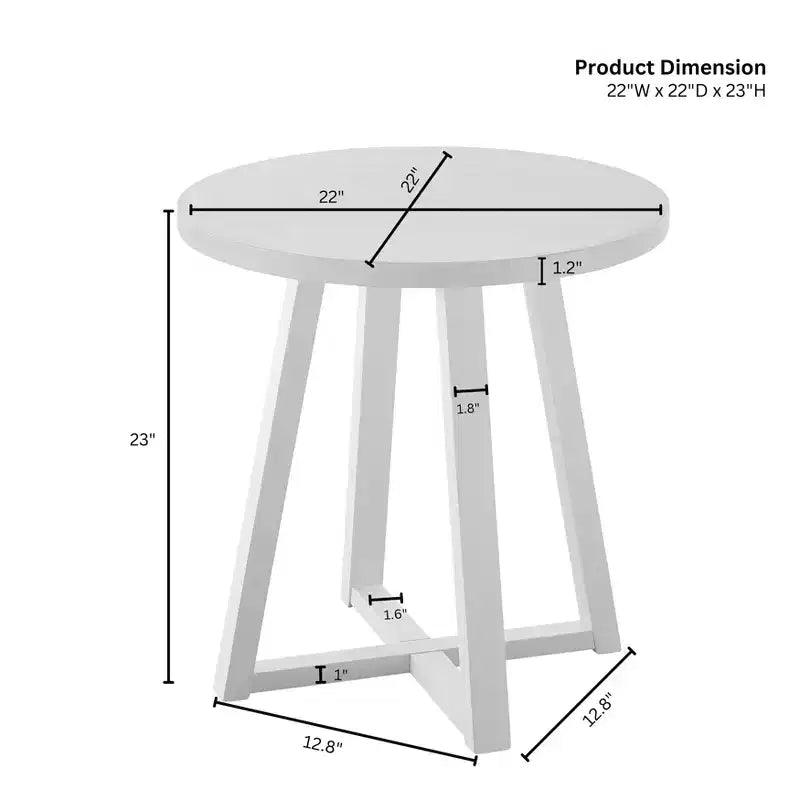Table d'appoint ronde moderne en bois - Noire ou Blanche