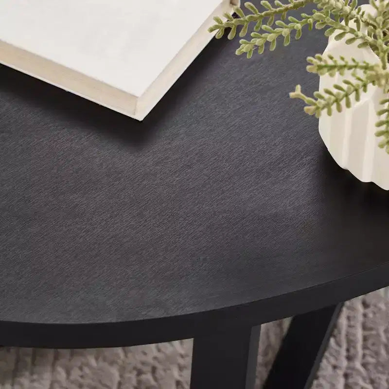 Table d'appoint ronde moderne en bois - Noire ou Blanche