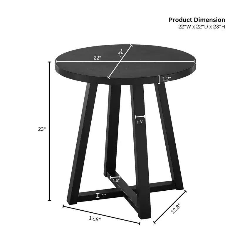 Table d'appoint ronde moderne en bois - Noire ou Blanche