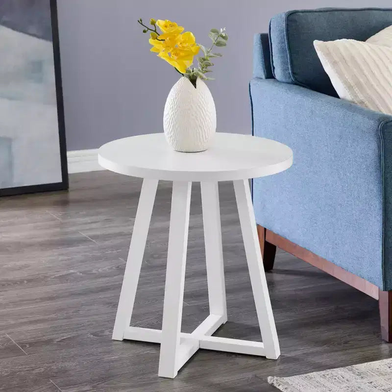 Table d'appoint ronde moderne en bois - Noire ou Blanche