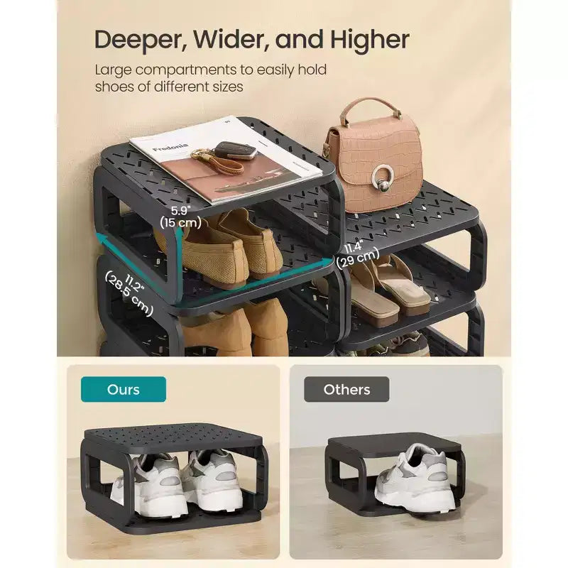 Étagère à chaussures, Organisateur à 12 niveaux, Étagère étroite ouverte pour entrée, salon, Gain de place