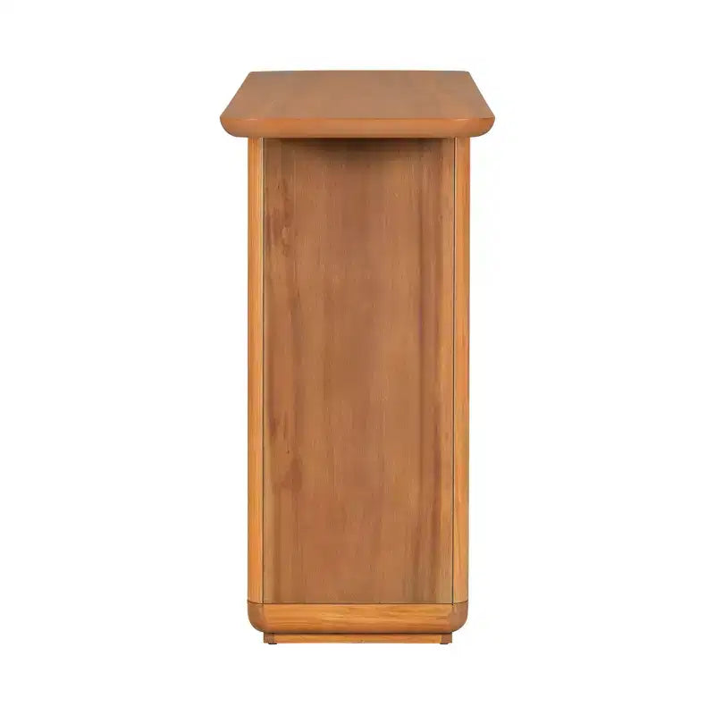 Table console moderne en bois avec base en U et coins arrondis – Noir ou marron