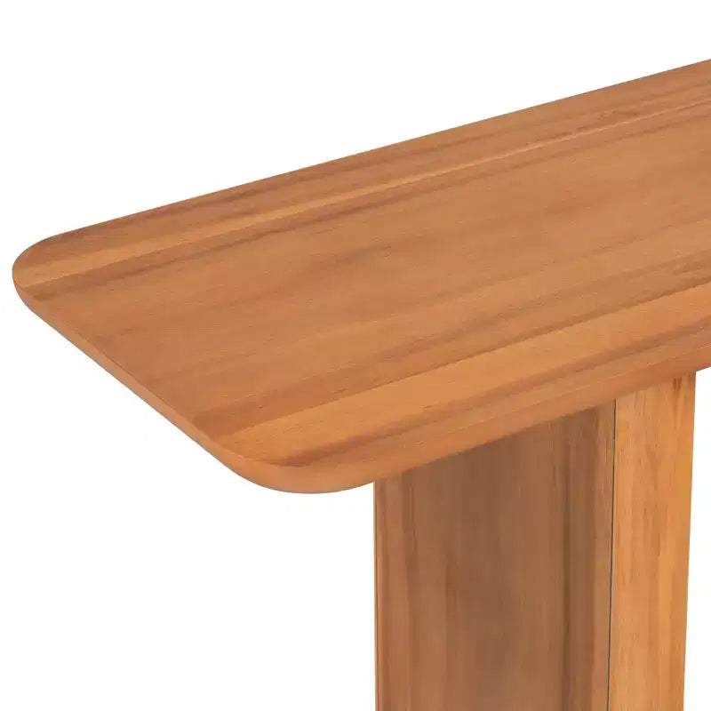 Table console moderne en bois avec base en U et coins arrondis – Noir ou marron