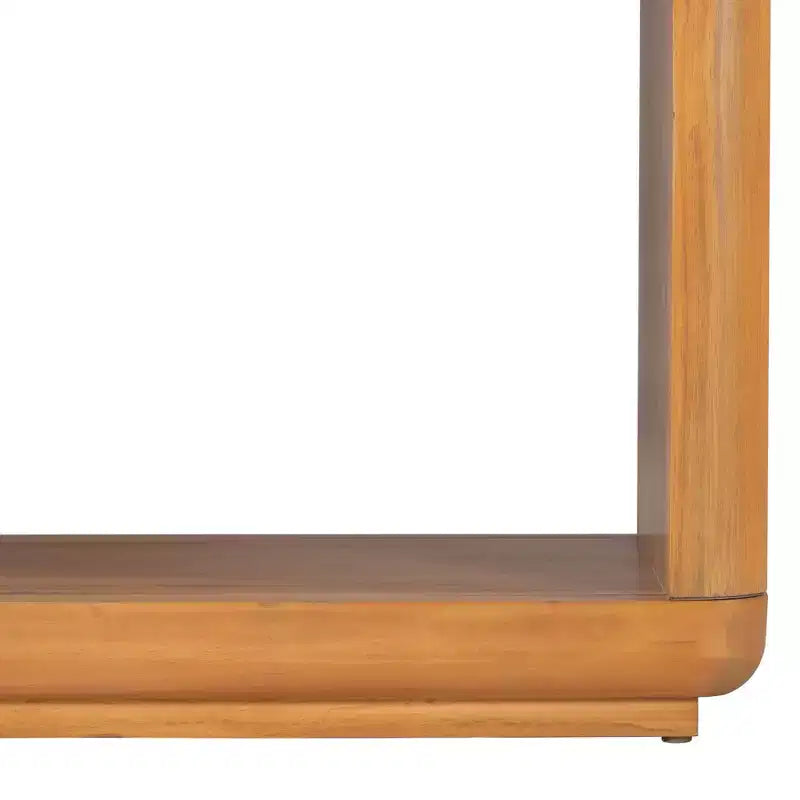 Table console moderne en bois avec base en U et coins arrondis – Noir ou marron