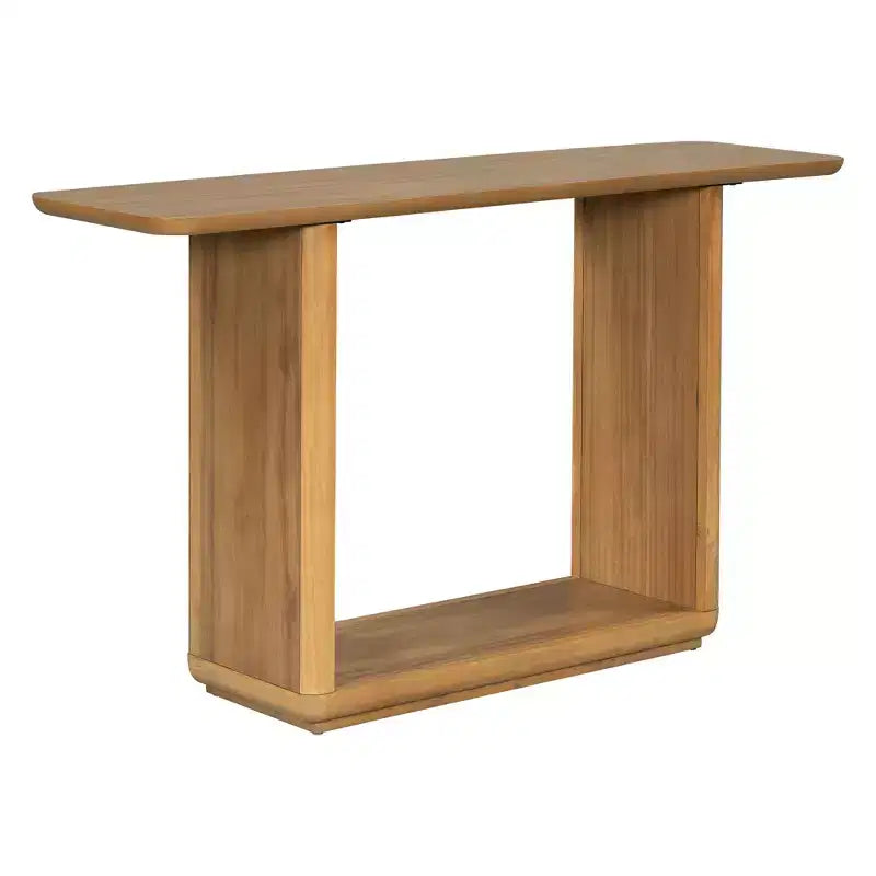 Table console moderne en bois avec base en U et coins arrondis – Noir ou marron