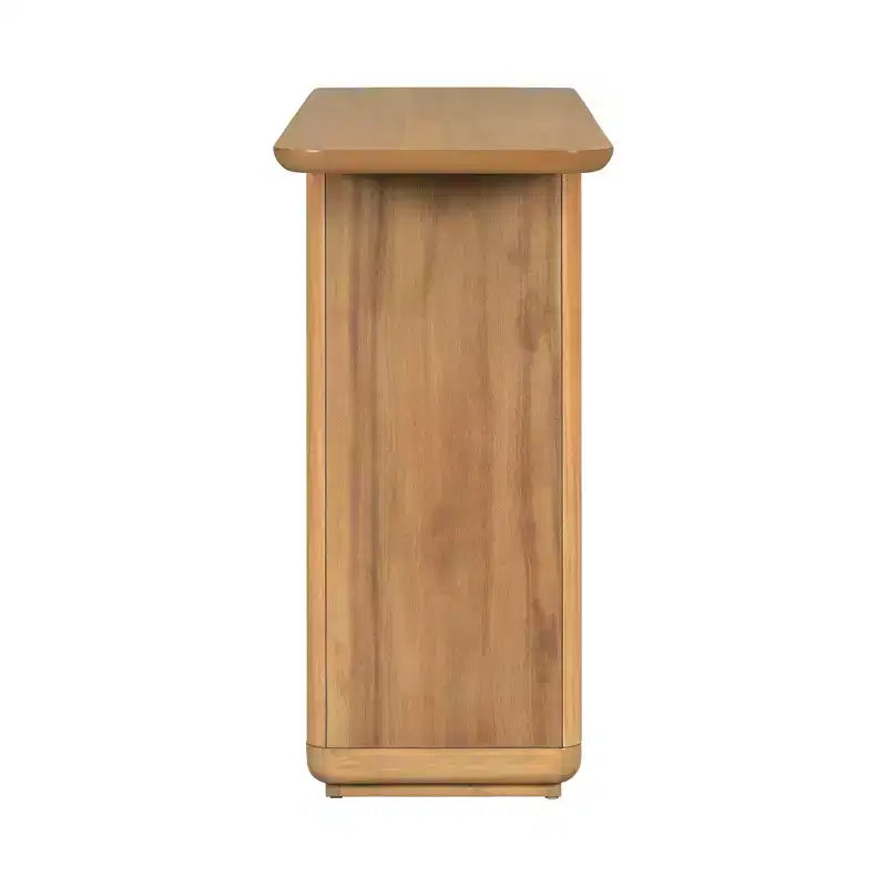 Table console moderne en bois avec base en U et coins arrondis – Noir ou marron