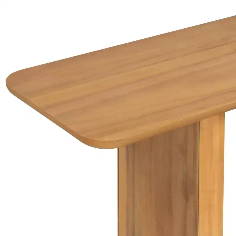 Table console moderne en bois avec base en U et coins arrondis – Noir ou marron