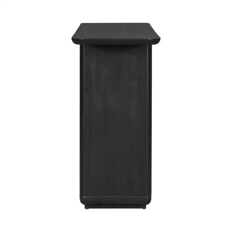 Table console moderne en bois avec base en U et coins arrondis – Noir ou marron