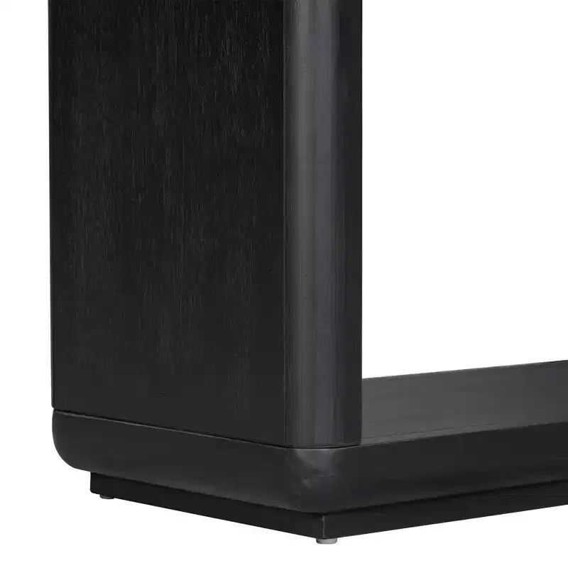 Table console moderne en bois avec base en U et coins arrondis – Noir ou marron