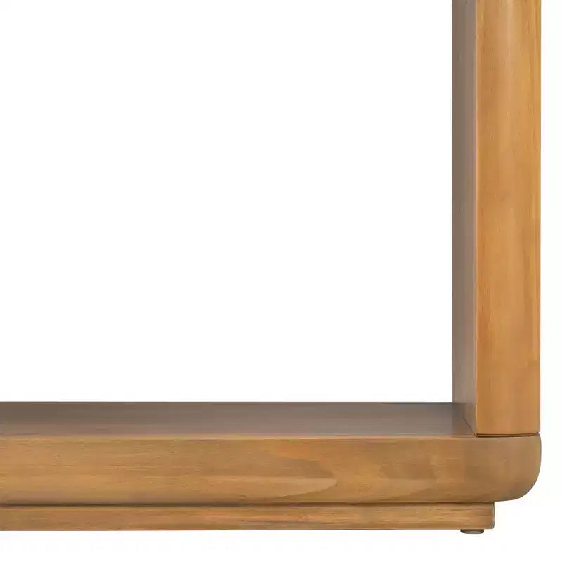Table console moderne en bois avec base en U et coins arrondis – Noir ou marron