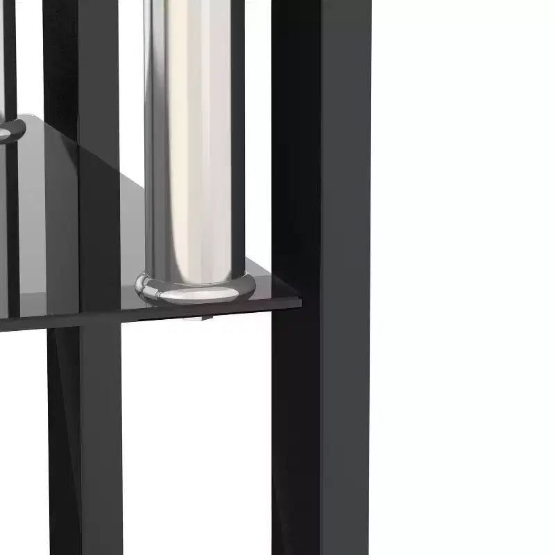Table d'appoint carrée moderne en verre trempé – Noir, capacité de 68 kg