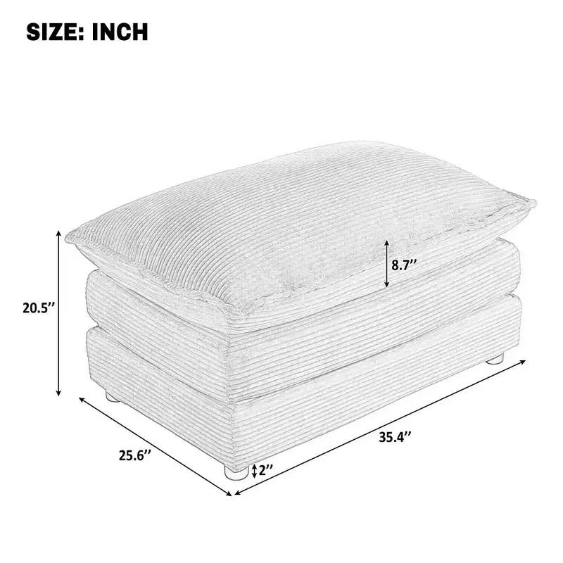Pouf double couche de 90 cm pour salon et chambre - Marron foncé