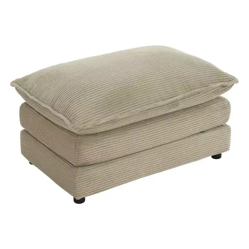 Pouf double couche de 90 cm pour salon et chambre - Marron foncé