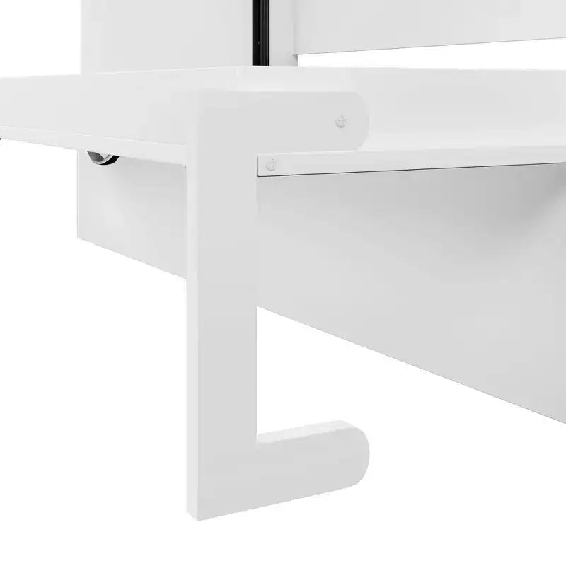 Lit escamotable pour jumeaux avec bureau intégré et étagères de rangement