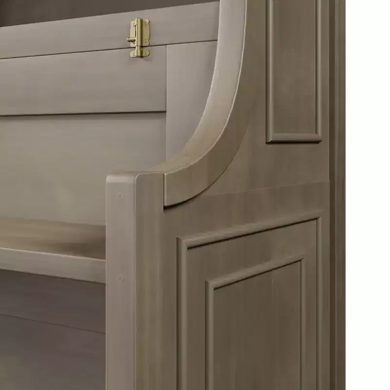 Lit escamotable pour jumeaux avec bureau intégré et étagères de rangement