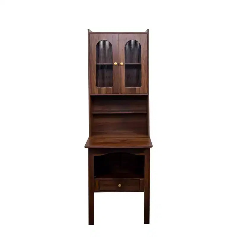 Bureau convertible pliable de 23 pouces avec étagère et tiroir - Fini noyer