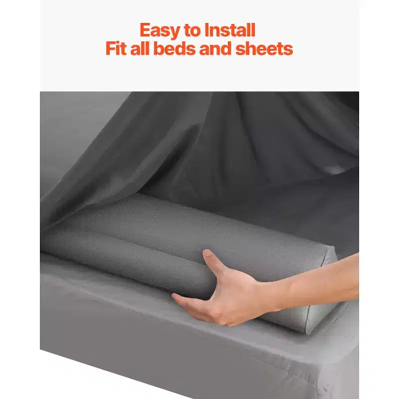 47.4" Barrière de lit gonflable pour enfant avec pompe à main - Grise, 2 paquets