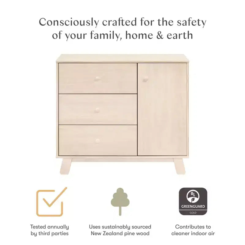 Commode de chambre d'enfant moderne à 3 tiroirs avec armoire latérale