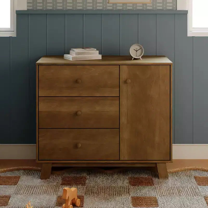 Commode de chambre d'enfant moderne à 3 tiroirs avec armoire latérale