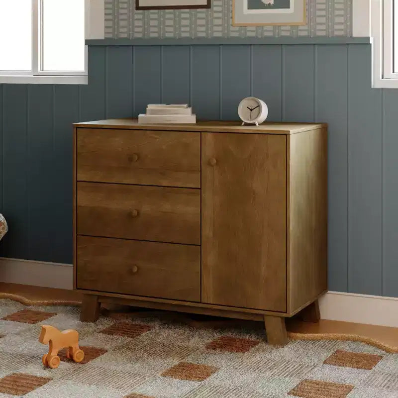 Commode de chambre d'enfant moderne à 3 tiroirs avec armoire latérale