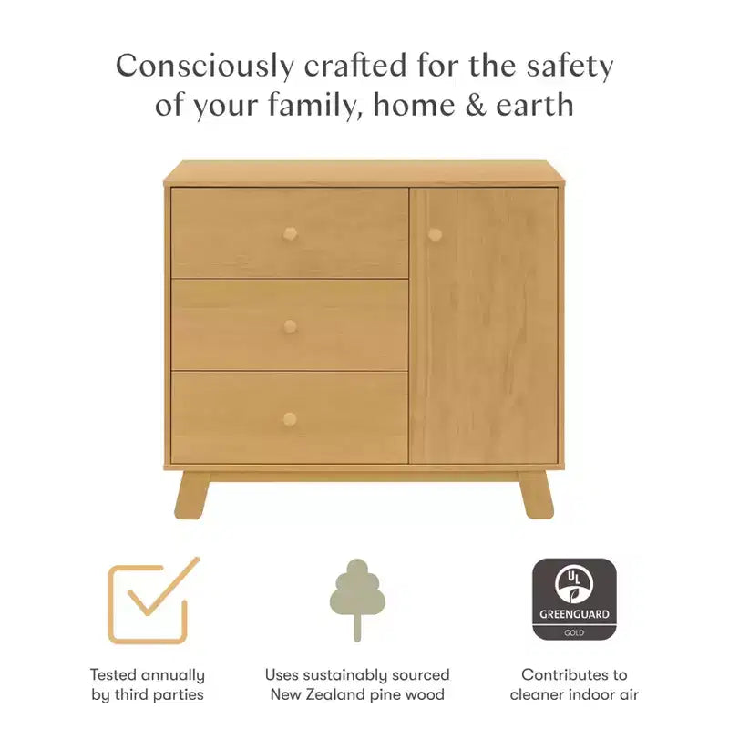 Commode de chambre d'enfant moderne à 3 tiroirs avec armoire latérale