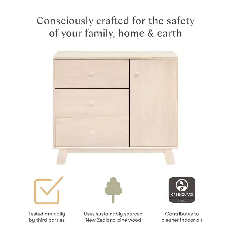 Commode de chambre d'enfant moderne à 3 tiroirs avec armoire latérale