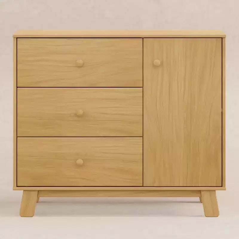 Commode de chambre d'enfant moderne à 3 tiroirs avec armoire latérale