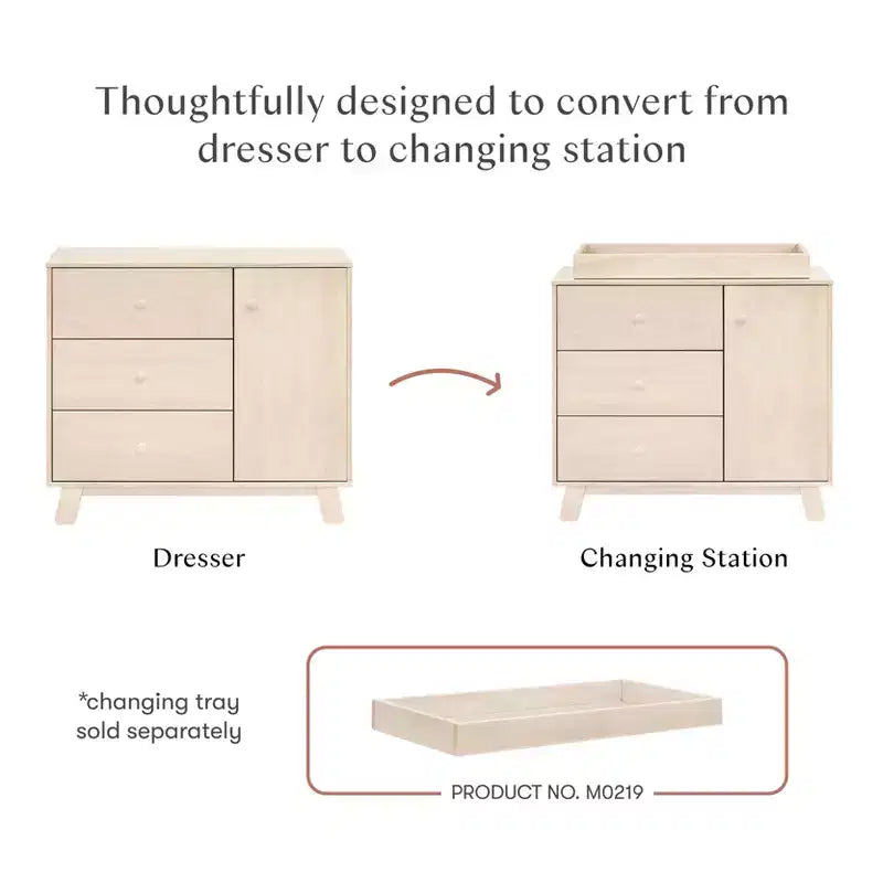 Commode de chambre d'enfant moderne à 3 tiroirs avec armoire latérale