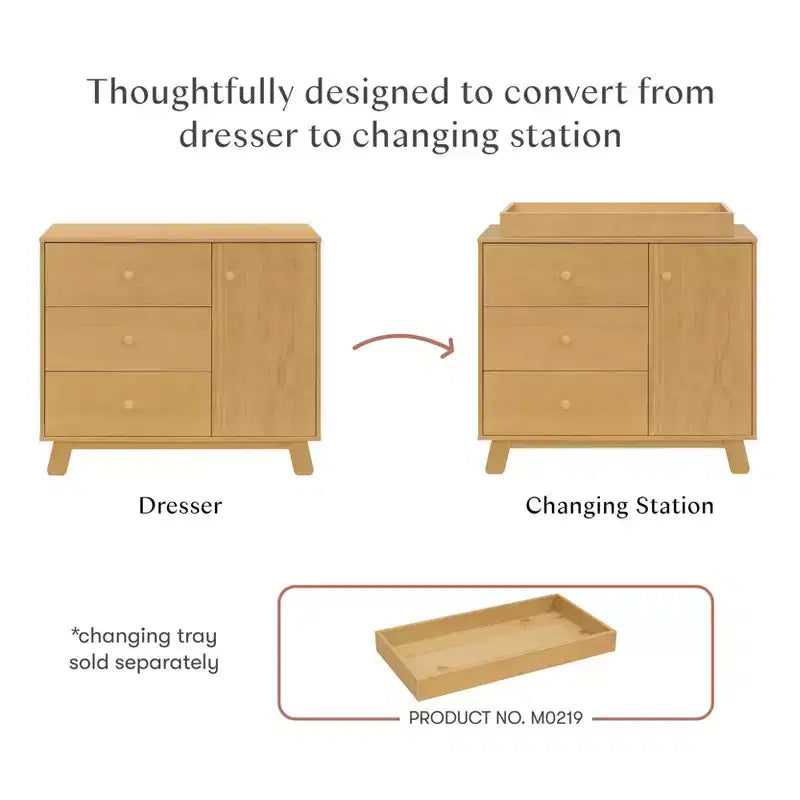 Commode de chambre d'enfant moderne à 3 tiroirs avec armoire latérale