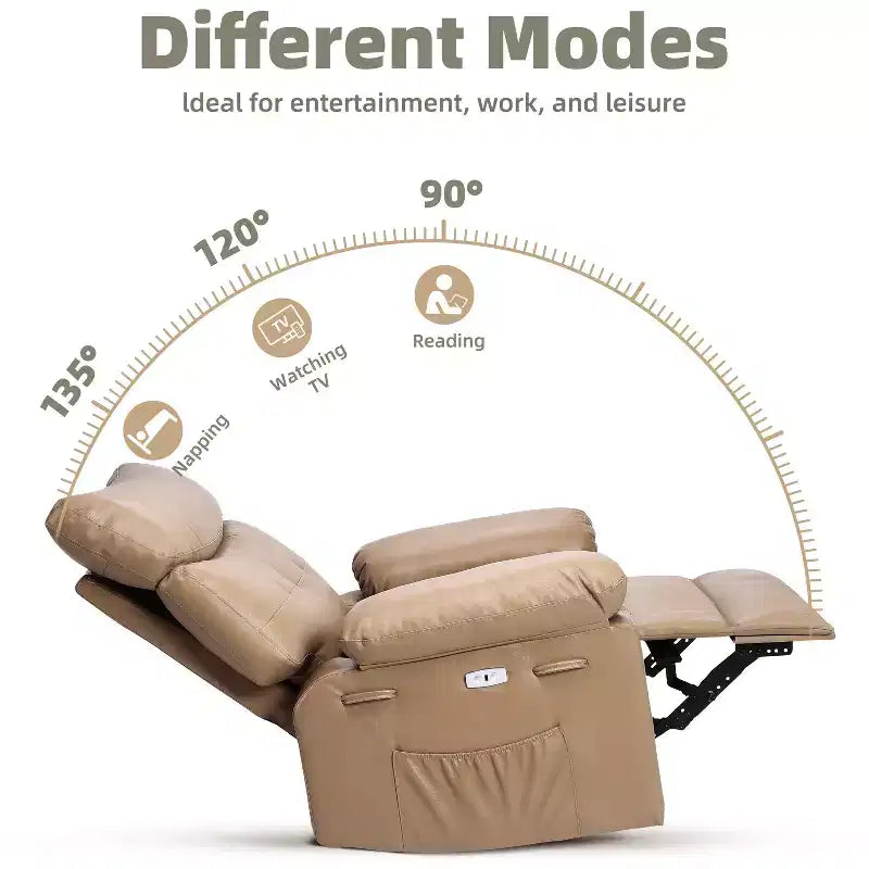 Fauteuil inclinable manuel extra-large en cuir PU surdimensionné pour adultes