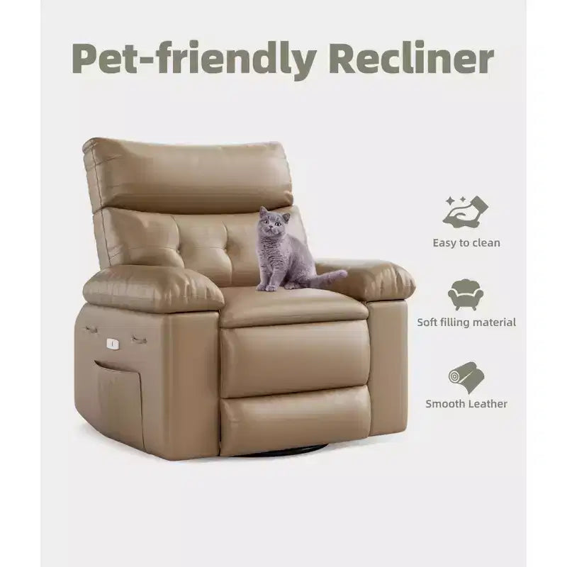 Fauteuil inclinable manuel extra-large en cuir PU surdimensionné pour adultes