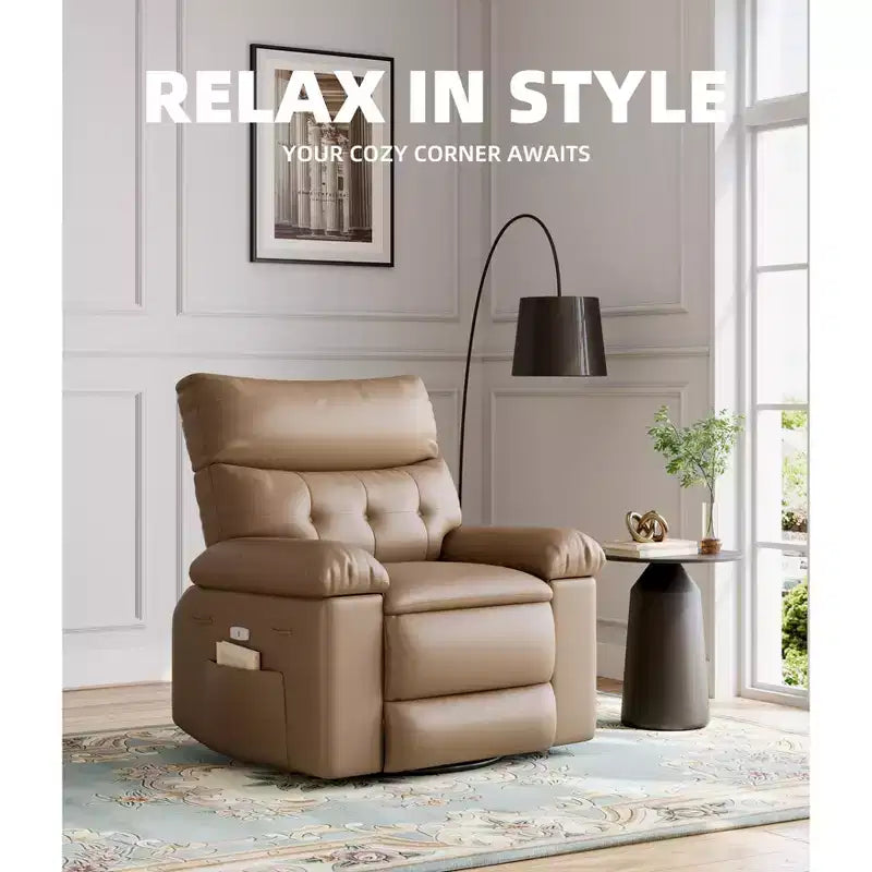 Fauteuil inclinable manuel extra-large en cuir PU surdimensionné pour adultes