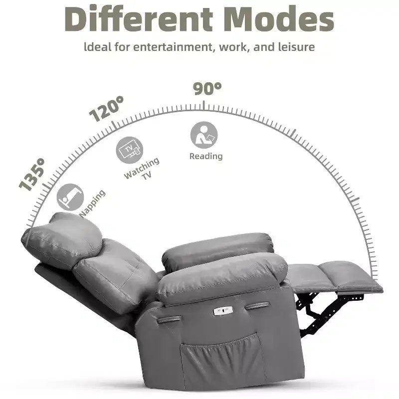 Fauteuil inclinable manuel extra-large en cuir PU surdimensionné pour adultes