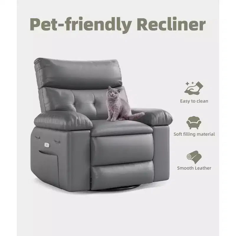 Fauteuil inclinable manuel extra-large en cuir PU surdimensionné pour adultes