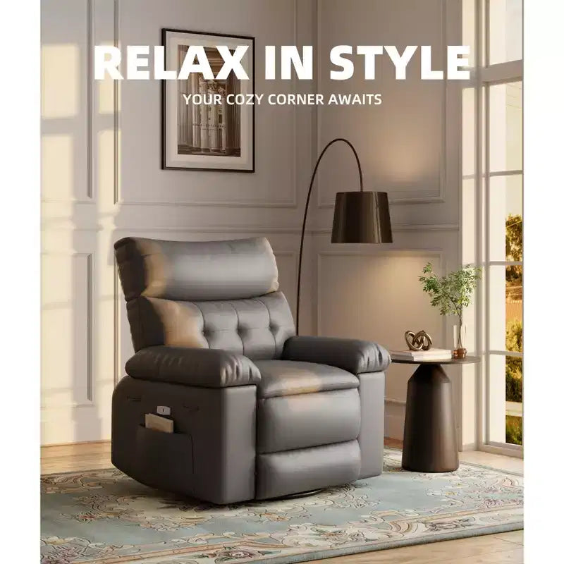 Fauteuil inclinable manuel extra-large en cuir PU surdimensionné pour adultes