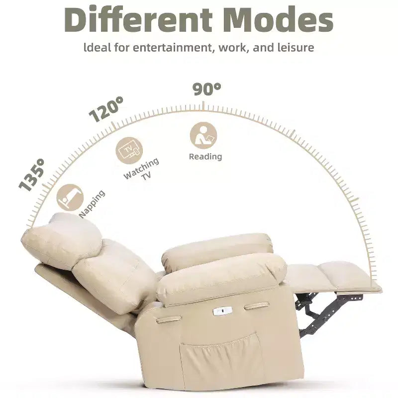 Fauteuil inclinable manuel extra-large en cuir PU surdimensionné pour adultes