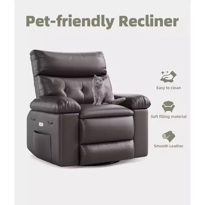 Fauteuil inclinable manuel extra-large en cuir PU surdimensionné pour adultes