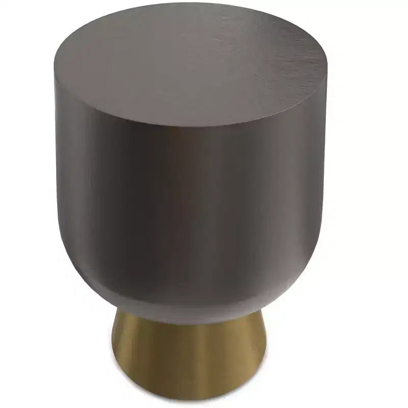 Table d'appoint en aluminium coulé de 14 pouces de large, en bronze antique/laiton antique, entièrement assemblée