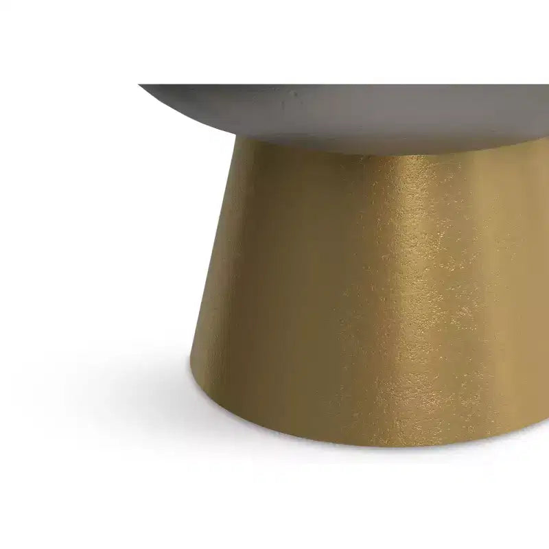 Table d'appoint en aluminium coulé de 14 pouces de large, en bronze antique/laiton antique, entièrement assemblée