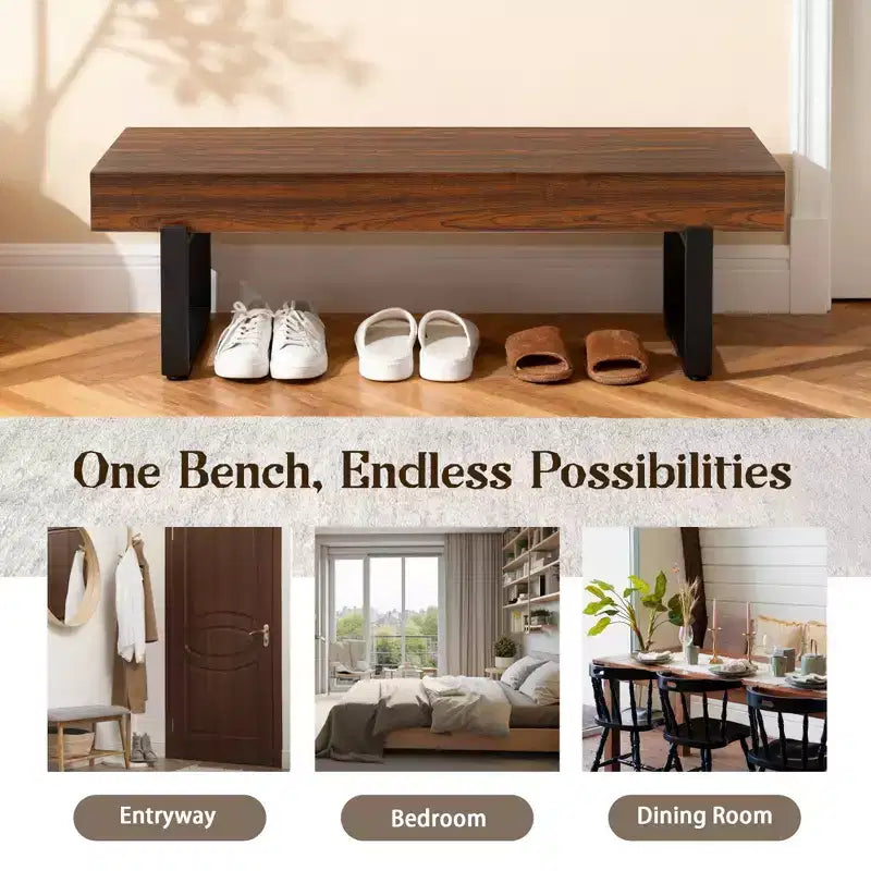 Banc en bois de style ferme de 150 cm - Banc d'entrée ou à chaussures polyvalent