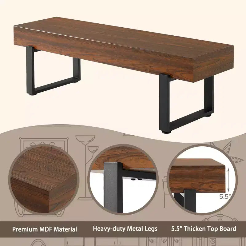 Banc en bois de style ferme de 150 cm - Banc d'entrée ou à chaussures polyvalent