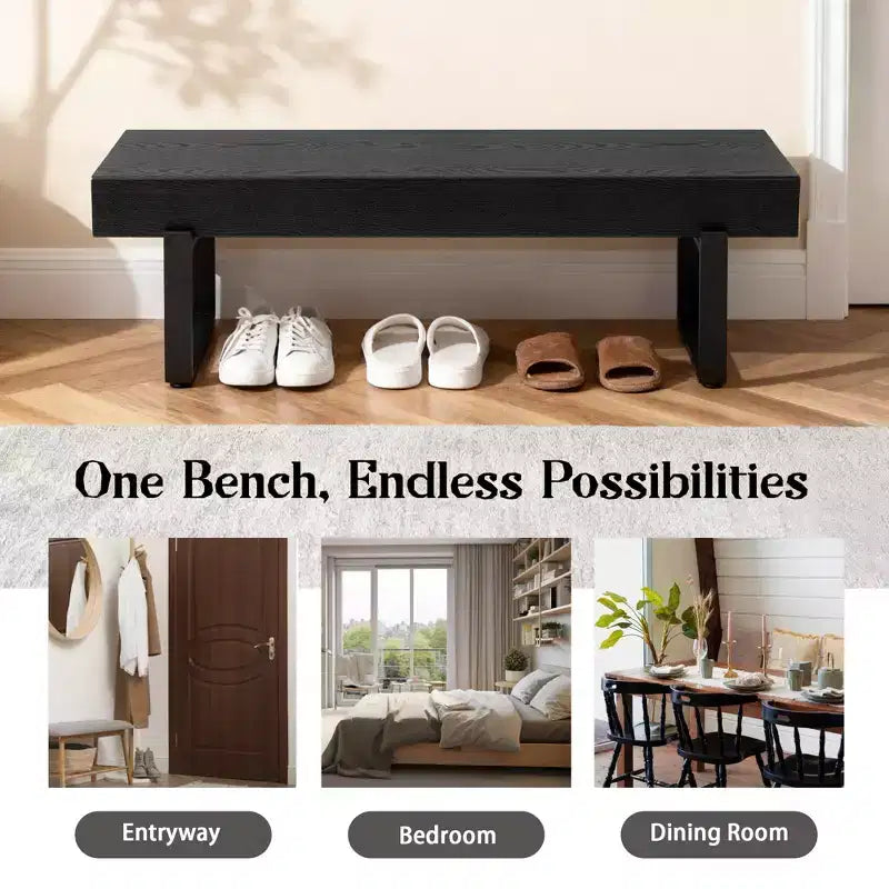 Banc en bois de style ferme de 150 cm - Banc d'entrée ou à chaussures polyvalent