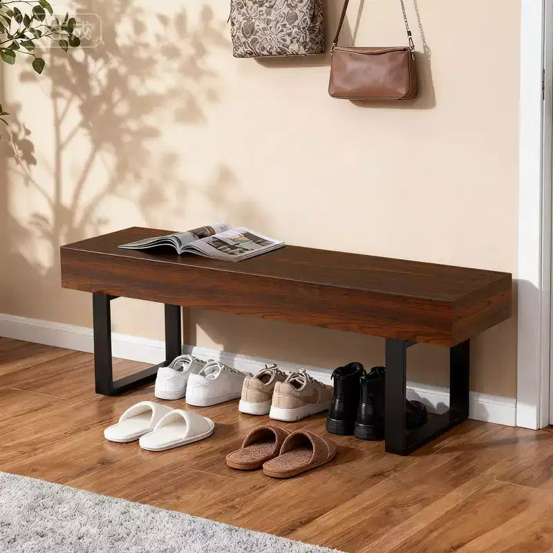 Banc en bois de style ferme de 150 cm - Banc d'entrée ou à chaussures polyvalent