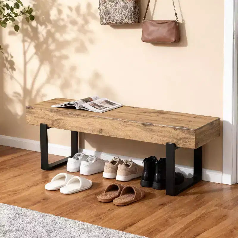 Banc en bois de style ferme de 150 cm - Banc d'entrée ou à chaussures polyvalent